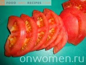 Teschinowy język bakłażana z pomidorami