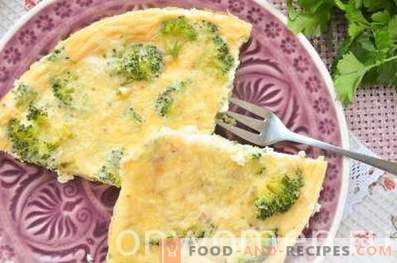 Omlet z brokułami i serem w piekarniku
