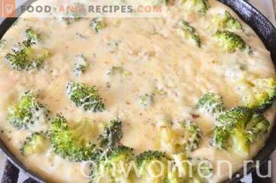 Omlet z brokułami i serem w piekarniku