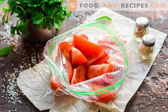 Lekko solone pomidory w opakowaniu w ciągu 2 godzin: idealne na piknik