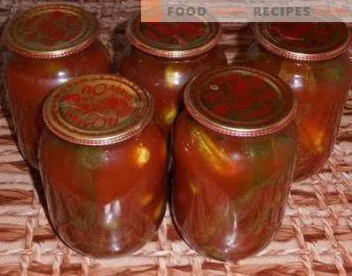 Cucumbers in tomato paste for the winter